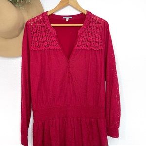 ANTHROPOLOGIE • Leifnote Field Day red peasant dress